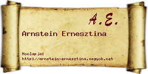 Arnstein Ernesztina névjegykártya
