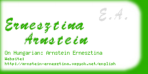 ernesztina arnstein business card